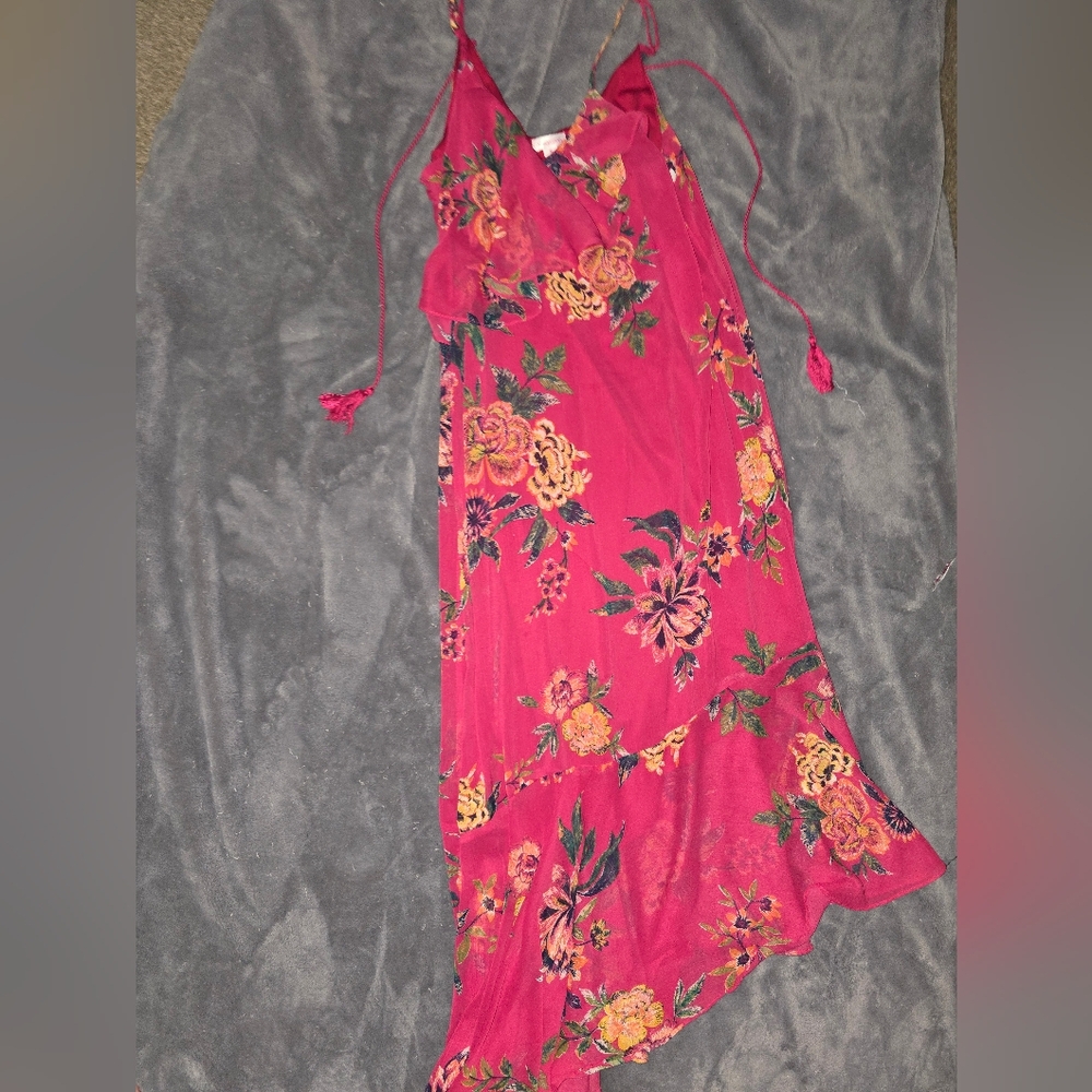 Xhilaration Hot Pink Floral Maxi Dress